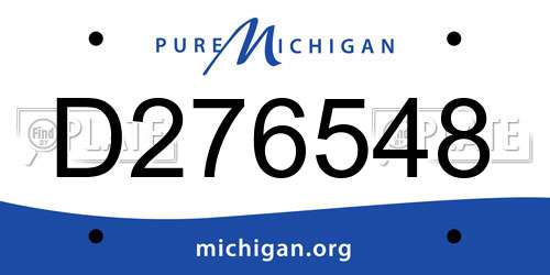 D276548 Michigan License Plate