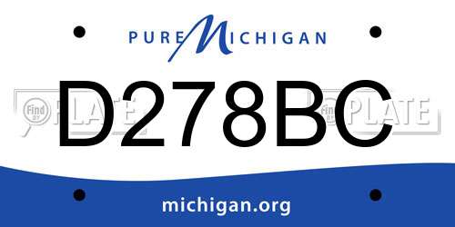 D278BC Michigan License Plate