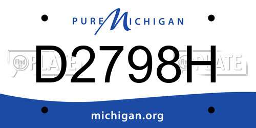 D2798H Michigan License Plate