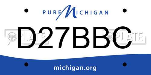 D27BBC Michigan License Plate