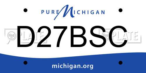 D27BSC Michigan License Plate