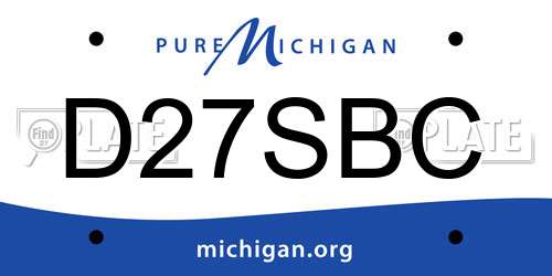 D27SBC Michigan License Plate