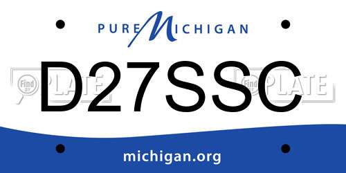 D27SSC Michigan License Plate
