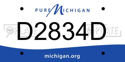 D2834D Michigan License Plate
