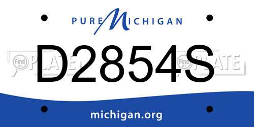 D2854S Michigan License Plate