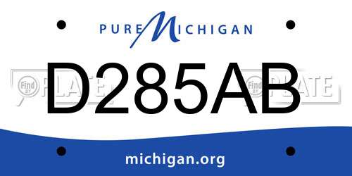 D285AB Michigan License Plate