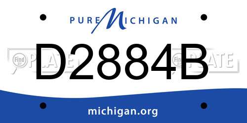 D2884B Michigan License Plate
