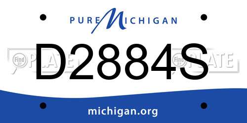 D2884S Michigan License Plate