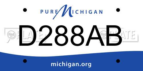 D288AB Michigan License Plate