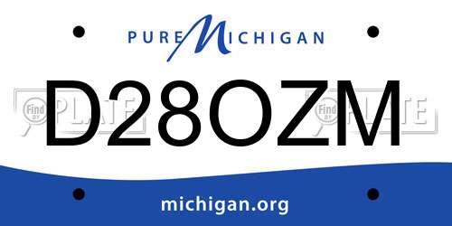 D28OZM Michigan License Plate