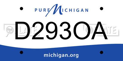 D293OA Michigan License Plate