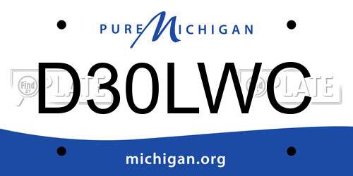 D30LWC Michigan License Plate