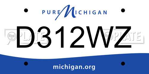 D312WZ Michigan License Plate