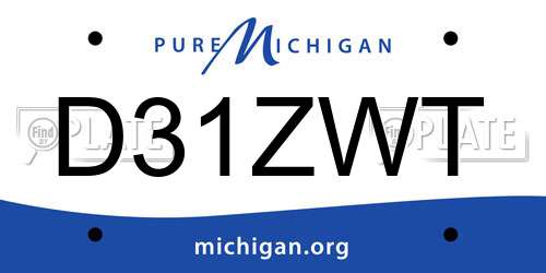 D31ZWT Michigan License Plate