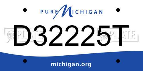 D32225T Michigan License Plate