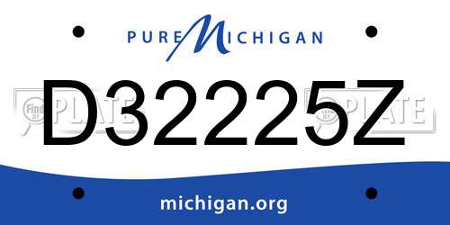 D32225Z Michigan License Plate