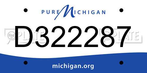 D322287 Michigan License Plate