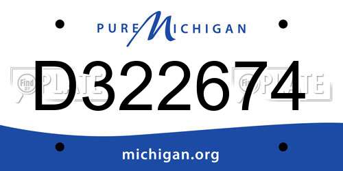 D322674 Michigan License Plate
