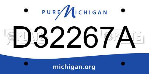 D32267A Michigan License Plate