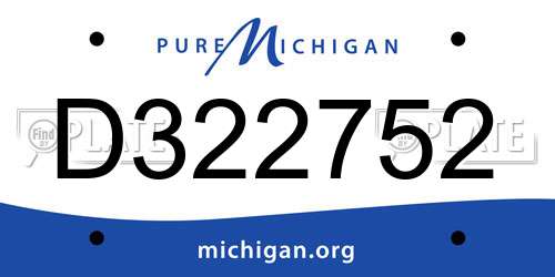 D322752 Michigan License Plate