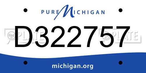 D322757 Michigan License Plate
