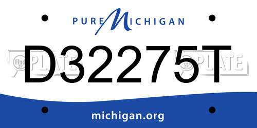 D32275T Michigan License Plate