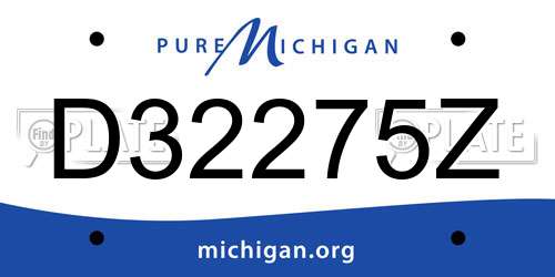 D32275Z Michigan License Plate