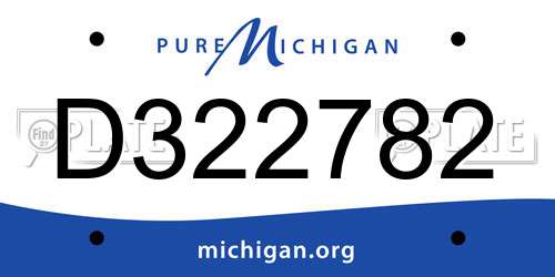 D322782 Michigan License Plate