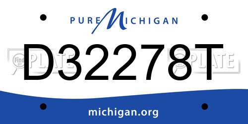 D32278T Michigan License Plate