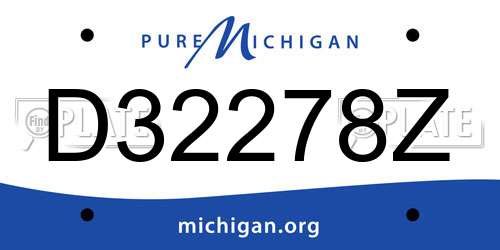 D32278Z Michigan License Plate