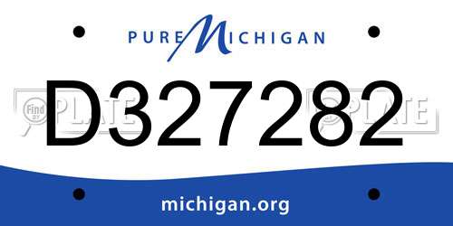 D327282 Michigan License Plate