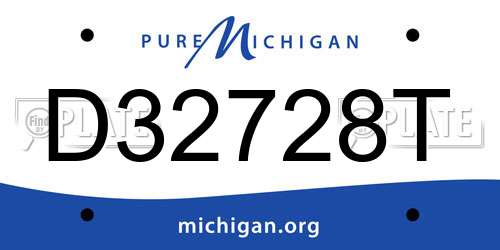D32728T Michigan License Plate