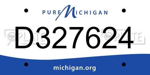 D327624 Michigan License Plate