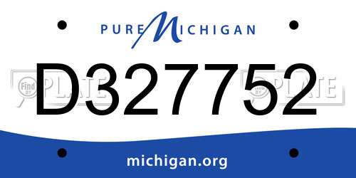 D327752 Michigan License Plate