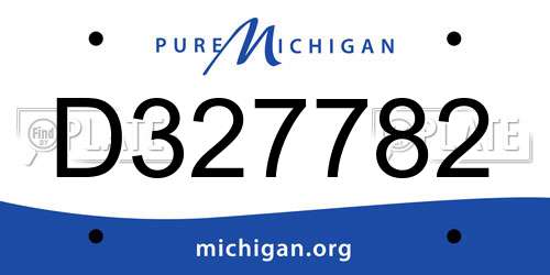 D327782 Michigan License Plate