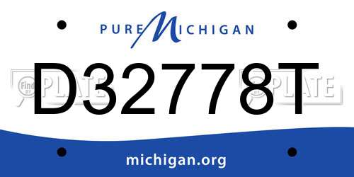 D32778T Michigan License Plate