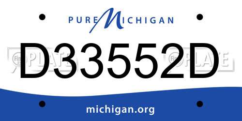 D33552D Michigan License Plate