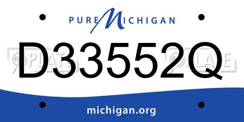 D33552Q Michigan License Plate