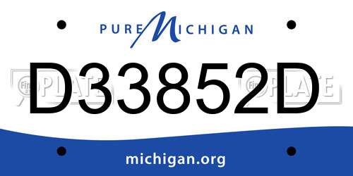 D33852D Michigan License Plate