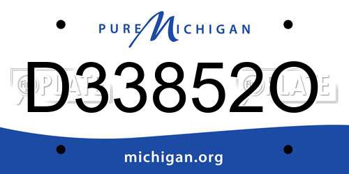 D33852O Michigan License Plate