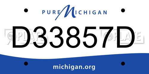 D33857D Michigan License Plate