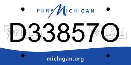 D33857O Michigan License Plate