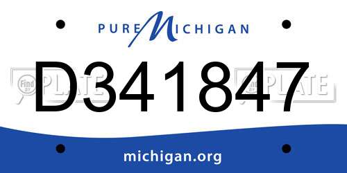 D341847 Michigan License Plate
