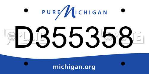 D355358 Michigan License Plate