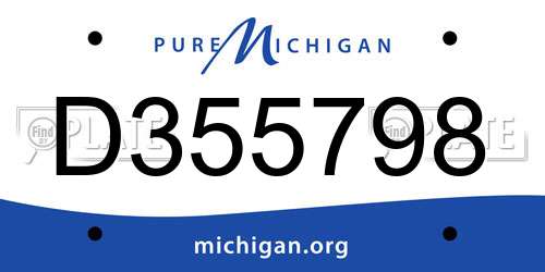 D355798 Michigan License Plate