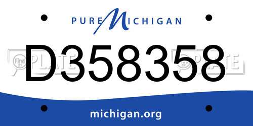 D358358 Michigan License Plate