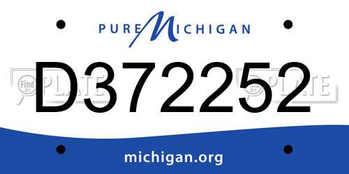 D372252 Michigan License Plate