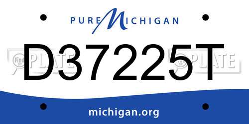 D37225T Michigan License Plate