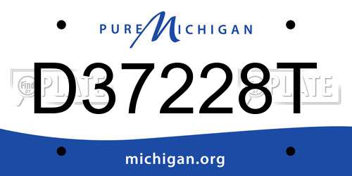 D37228T Michigan License Plate