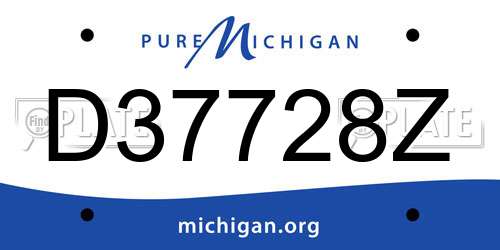 D37728Z Michigan License Plate